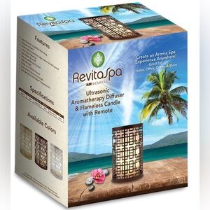 RevitaSpa Ultrasonic Aromatherapy Diffuser & Flameless Candle with Remote NIB